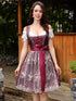 3-teiliges Dirndl für Damen – Midi-Traditionskleid mit Dirndl-Kleid, Schürze und Bluse für das Oktoberfest